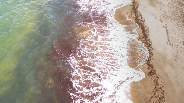Ondas Mar Costa Visto Com Drone — Fotografia de Stock