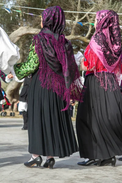 Sardinsk Grupp Dans Med Typiska Kläder Och Folklore — Stockfoto