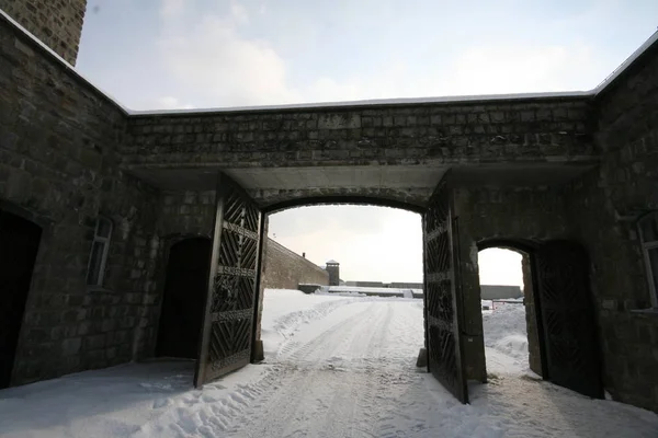 Detalhes Interiores Campo Concentração Nazi Alemanha — Fotografia de Stock