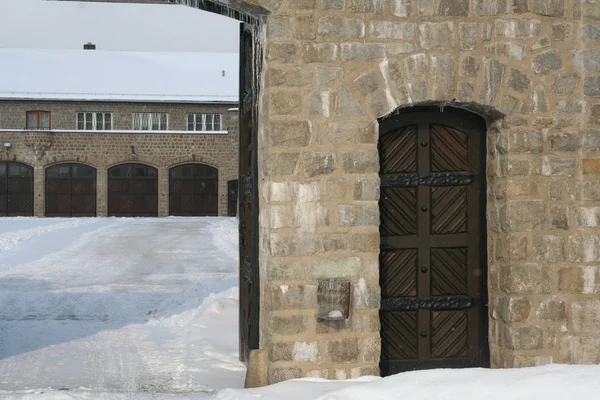 Detalles Interiores Del Campo Concentración Nazi Alemania — Foto de Stock