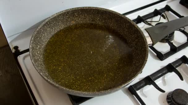 Cocinar en aceite hirviendo patatas fritas — Vídeos de Stock