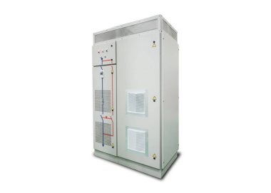 Beyaz arka plan üzerinde kırpma yolu izole elektrik ekipman endüstriyel tesis kesici kabine koruma