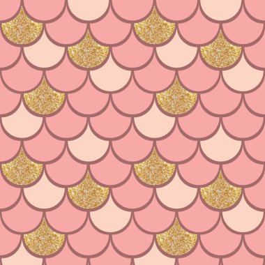 Gül altın balık ölçek vektör desen arka plan glitter etkisi ile