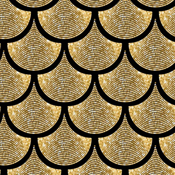 Altın balık ölçek vektör desen arka plan glitter etkisi ile
