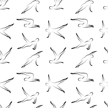 Pilates pozlar sorunsuz vektör desen