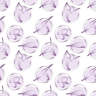 Yoga pozlar sorunsuz vektör desen