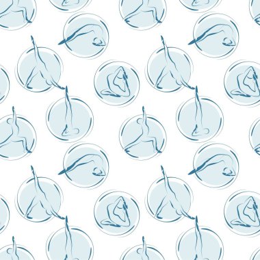 Yoga pozlar sorunsuz vektör desen