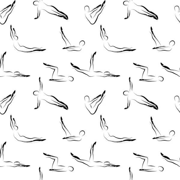 Pilates pozlar sorunsuz vektör desen
