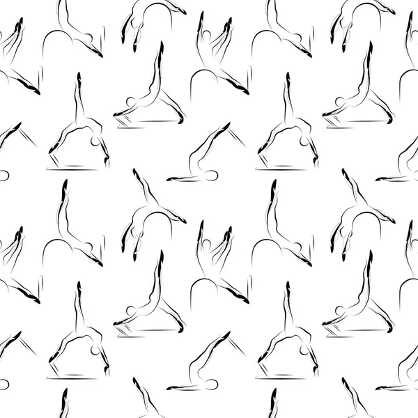 Pilates pozlar sorunsuz vektör desen