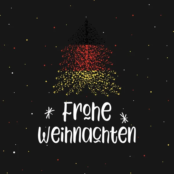 メリー クリスマス ドイツの国旗とクリスマス ツリー — ストックベクタ