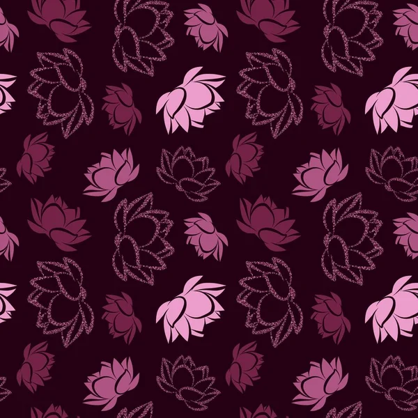 Lotus Fleur Sans Couture Vectoriel Motif Arrière Plan — Image vectorielle