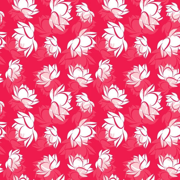 Lotus Fleur Sans Couture Vectoriel Motif Arrière Plan — Image vectorielle