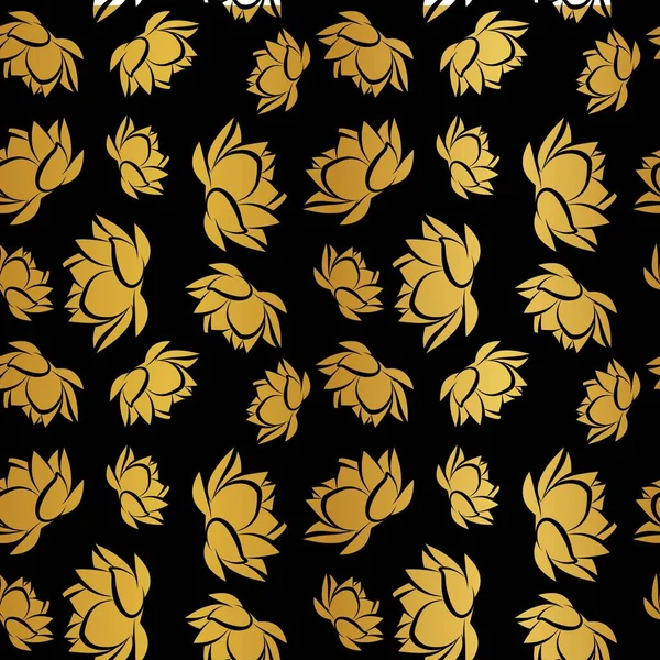 Lotus Fleur Sans Couture Vectoriel Motif Arrière Plan — Image vectorielle