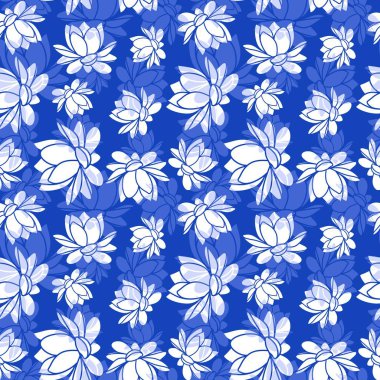 Lotus çiçek dikişsiz vektör deseni