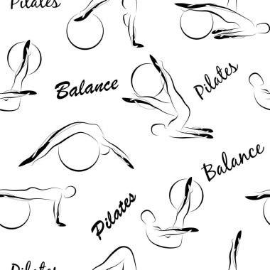Pilates pozlar sorunsuz vektör desen 