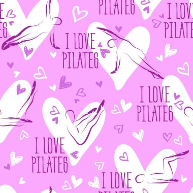 Pilates pozlar sorunsuz vektör desen.