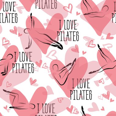 Pilates pozlar sorunsuz vektör desen.