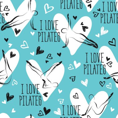 Pilates pozlar sorunsuz vektör desen.