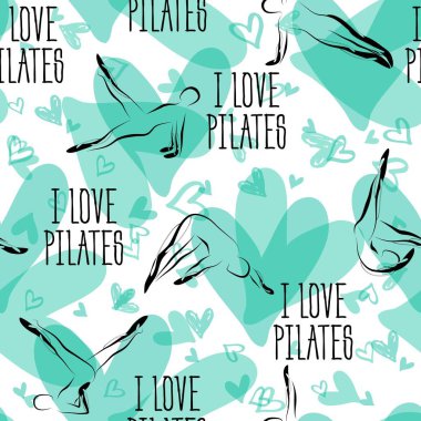 Pilates pozlar sorunsuz vektör desen.