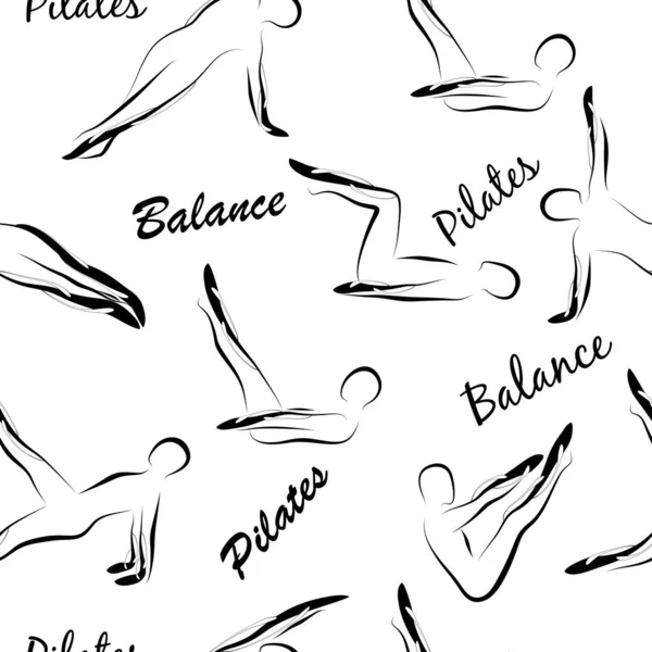 Pilates pozlar sorunsuz vektör desen.