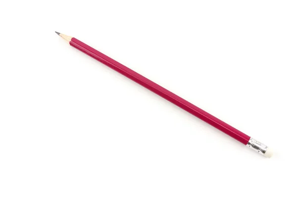 Bleistift Mit Radiergummi Isoliert Auf Weißem Hintergrund Mit Kopierraum — Stockfoto