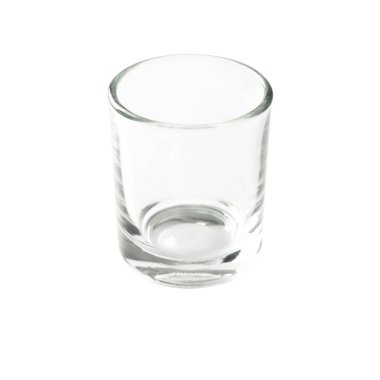Beyaz arka planda izole boş su bardağı shot bardak, Kokteyl Bardakları koleksiyonu.