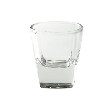 Beyaz arka planda izole boş su bardağı shot bardak, Kokteyl Bardakları koleksiyonu.