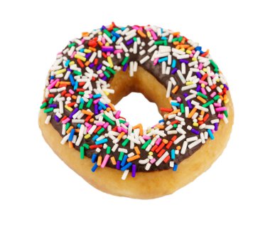 Beyaz arka plan üzerinde izole sprinkles ile halka.