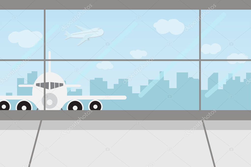Enjoy your holiday travel trip around the world at airport terminal - vector illustration Eps 10.