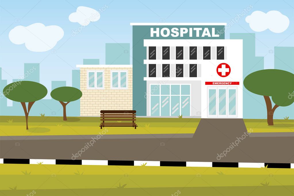 The  professional medical center for health life concept with cartoon, anime and background  - vector illustration Eps 10.
