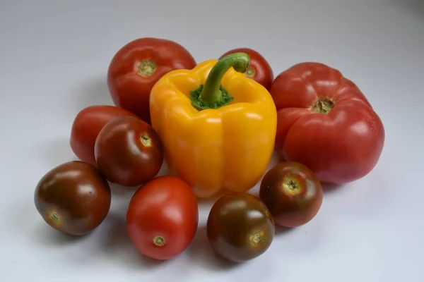 Pimentão Amarelo Tomates — Fotografia de Stock