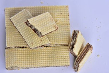 Çikolata waffle yakın çekim 