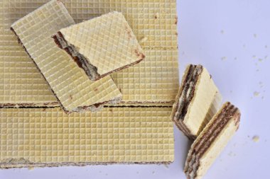 Çikolata waffle yakın çekim 