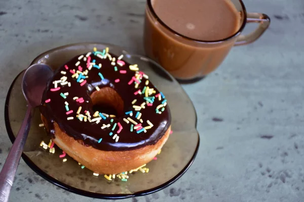 Donut Coffee Close — Stock Photo, Image