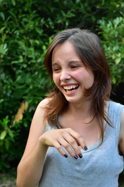 Menina Parque Close Retrato — Fotografia de Stock