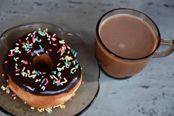 Donut Café Perto — Fotografia de Stock