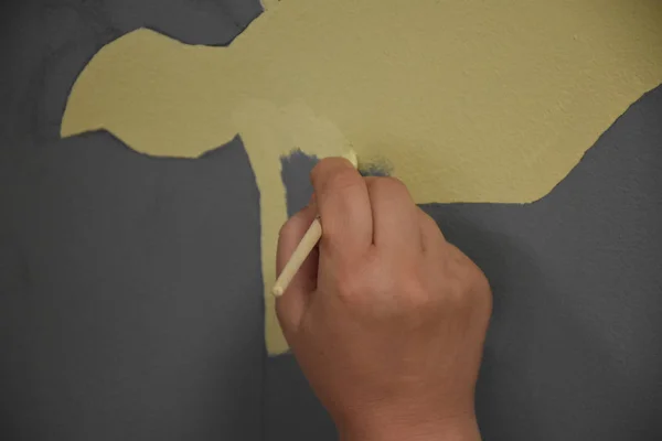 Draw Wall Brush — Stock Photo, Image