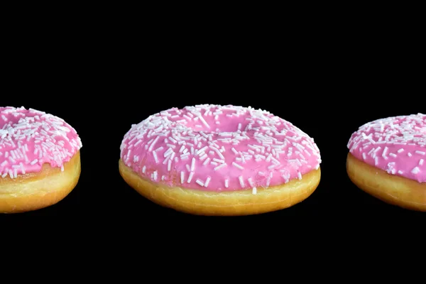 Donuts Met Roze Glazuur Close — Stockfoto