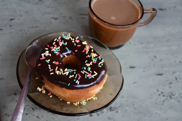 Donut Coffee Close — Stock Photo, Image