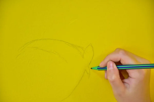 Mit Dem Pinsel Eine Wand Zeichnen — Stockfoto