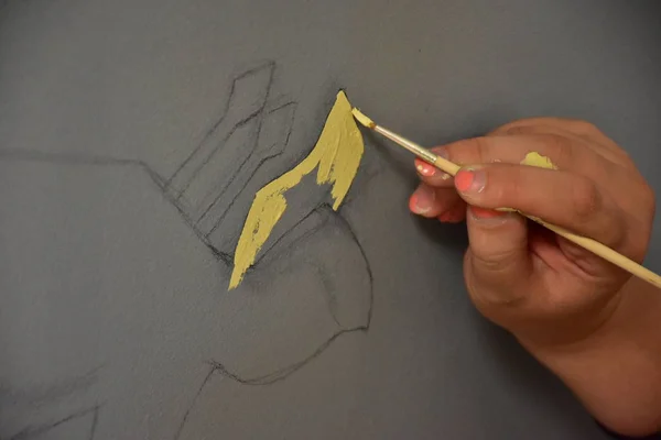 Намалювати Стіну Пензлем — стокове фото