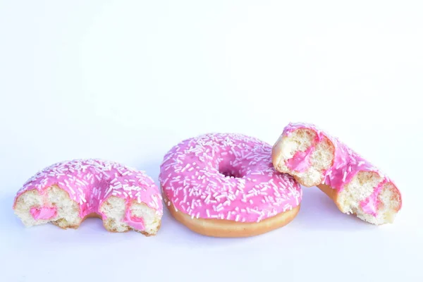 Donuts Mit Rosa Glasur Nahaufnahme — Stockfoto