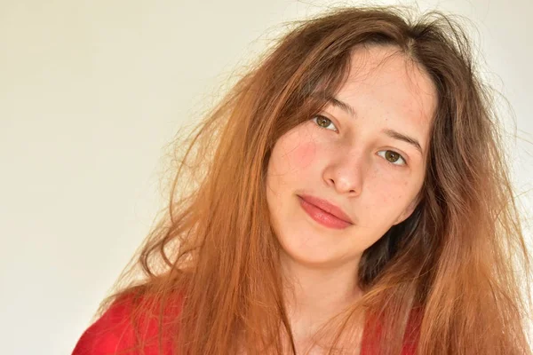 Brunette Girl Close Portrait — Stock Photo, Image