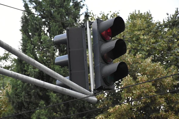 Vágott Kilátás Közlekedési Lámpák Városban — Stock Fotó