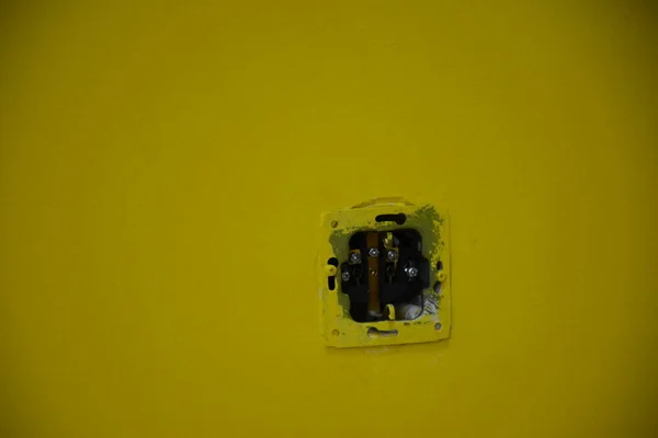 Prise Électrique Dans Mur — Photo