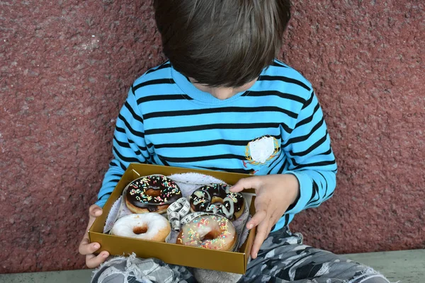 Niños Rosquillas Comida — Foto de Stock