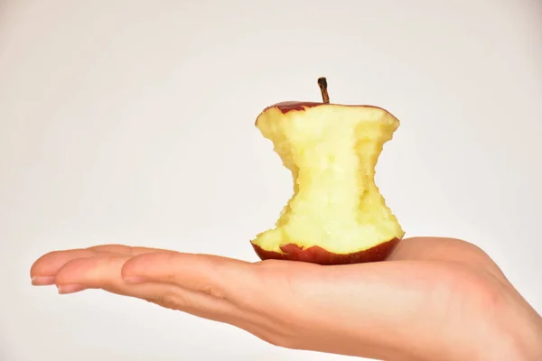 Рука Яблуко Крупним Планом — стокове фото