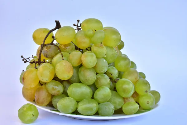 Białe Soczyste Dojrzałe Winogrona — Zdjęcie stockowe