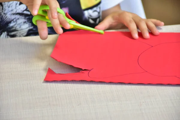 Papel Tijera Sobre Mesa — Foto de Stock