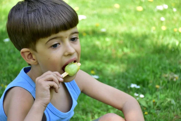 Niño Comer Helado — Foto de Stock